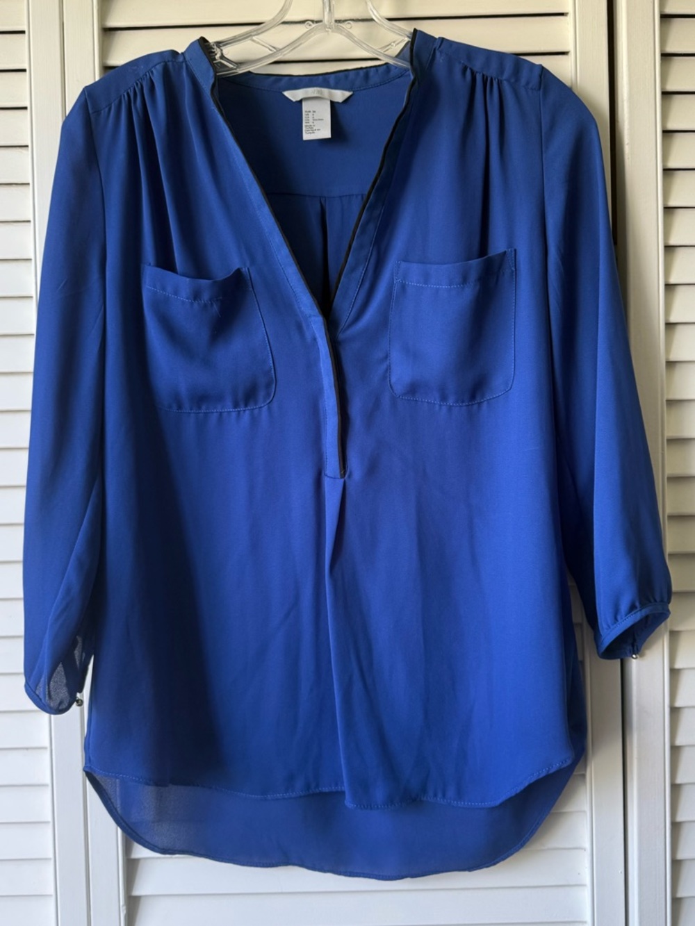H&M Royal Blue V-Neck Blouse